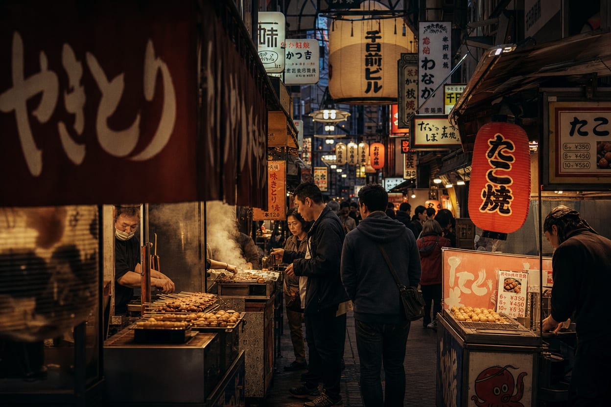Kulinarna Osaka poza Dotonbori: gdzie naprawdę jeść okonomiyaki, takoyaki i kushikatsu