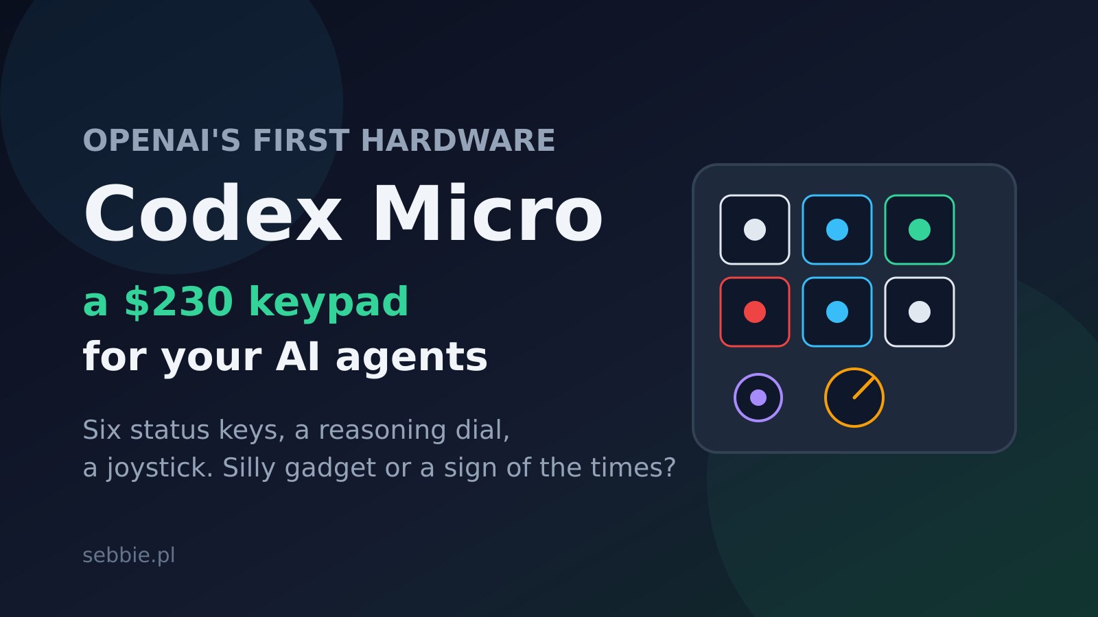 Codex Micro: OpenAI First Hardware Is a 230 Dollar Keypad for Your AI Agents