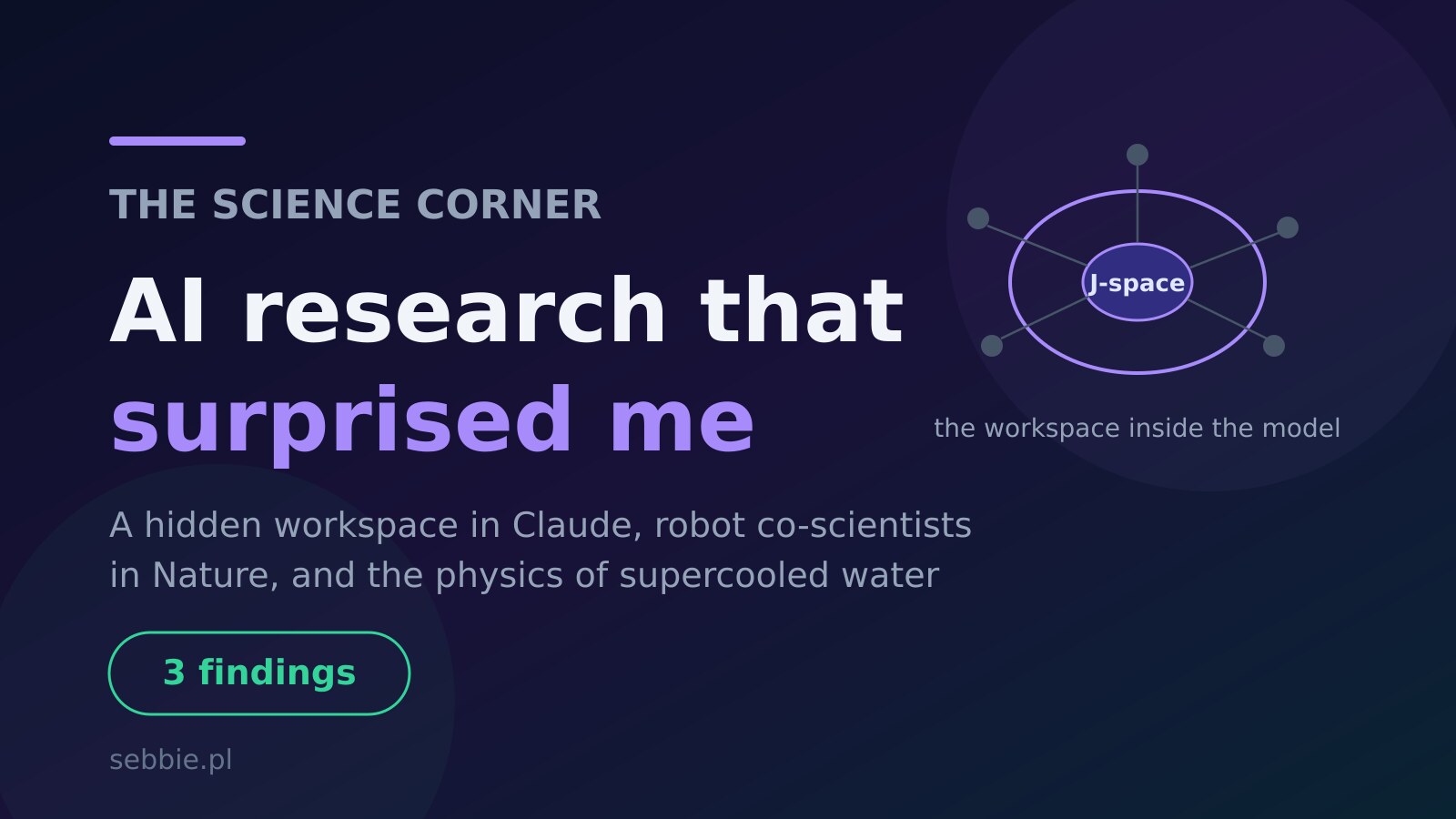 AI Research That Surprised Me: A Hidden Workspace in Claude, Robot Co-Scientists and the Physics of Water